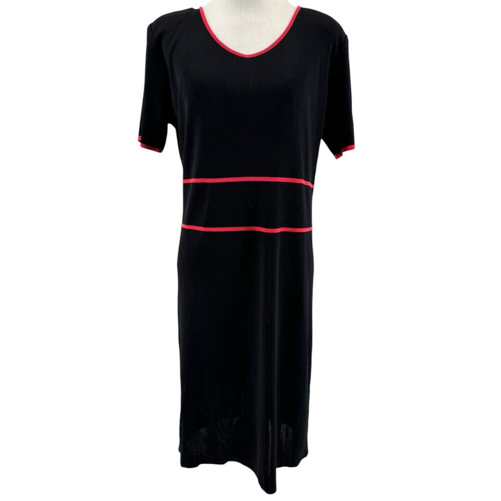 Exclusively‎ Misook Women's Black Short Sleeve Sheath Dress Size Small